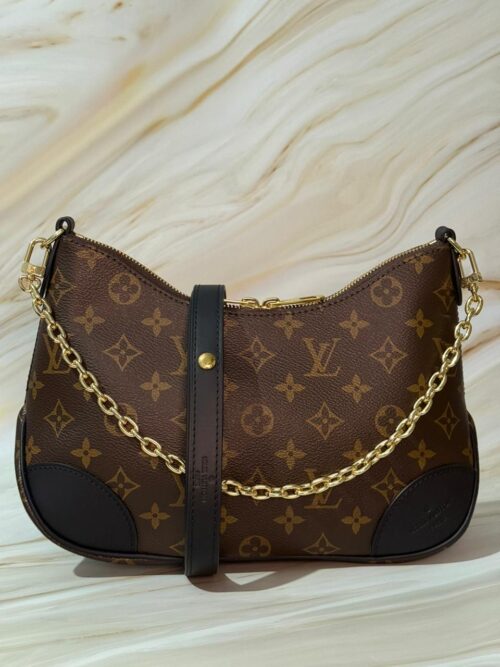 Louis Vuitton Monogram Black Crossbody Bag | Gold Chain LV